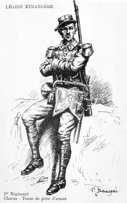 Framed Print : Bugler, 1st Regiment of the French Foreign Legion, 20th century Framed Print : Bugler, 1st Regiment of the French Foreign Legion, 20th century