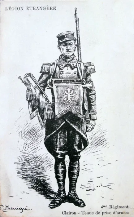 Framed Print : Bugler, 4th Regiment of the French Foreign Legion, 20th century Framed Print : Bugler, 4th Regiment of the French Foreign Legion, 20th century