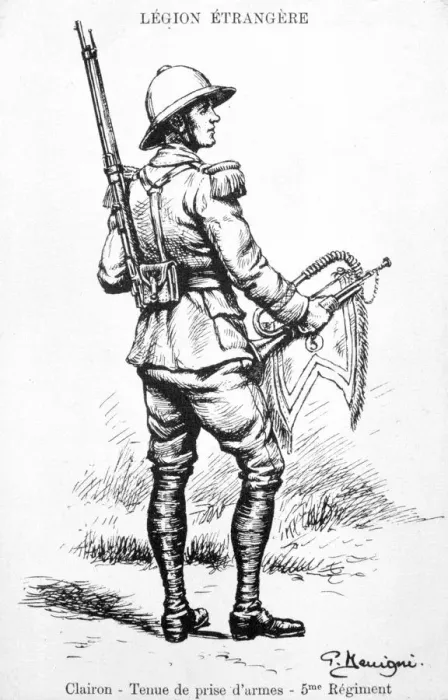 Framed Print : Bugler, 5th Regiment of the French Foreign Legion, 20th century Framed Print : Bugler, 5th Regiment of the French Foreign Legion, 20th century