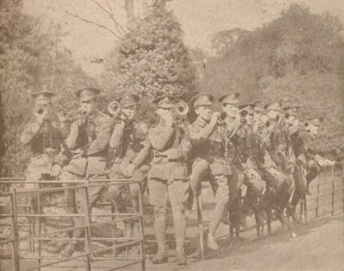Framed Print : Buglers practicing in a London Park, c1915 (1928) Framed Print : Buglers practicing in a London Park, c1915 (1928)