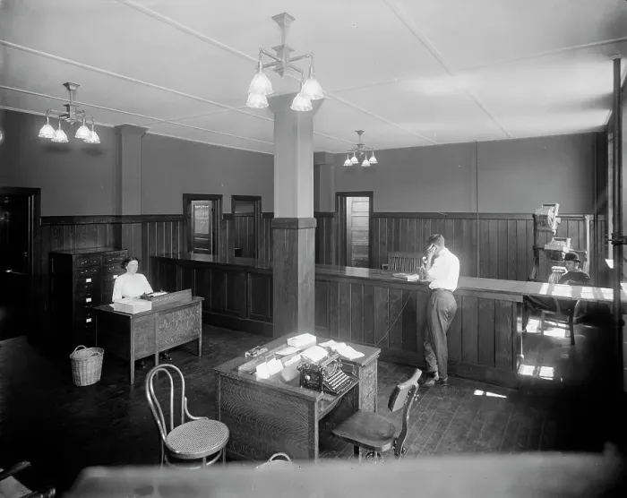 Framed Print : Buhl Stamping Co. office, Detroit, Mich. between 1905 and 1915. Creator: Unknown Framed Print : Buhl Stamping Co. office, Detroit, Mich. between 1905 and 1915. Creator: Unknown