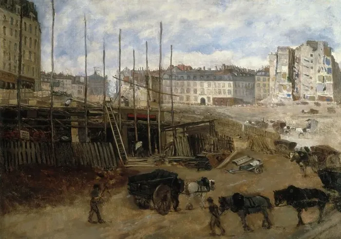 Framed Print : Building the avenue de l'Opera, in 1878, 1st and 2nd arrondissements, Paris, 1878. Creator: Unknown Framed Print : Building the avenue de l'Opera, in 1878, 1st and 2nd arrondissements, Paris, 1878. Creator: Unknown