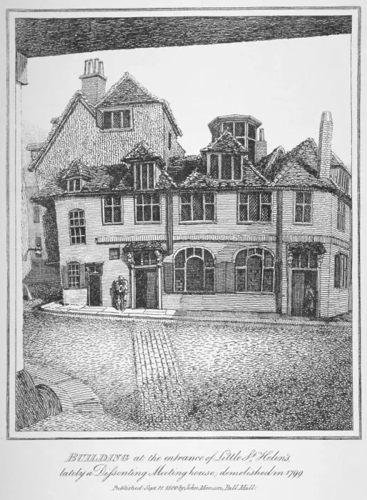 Framed Print : Building at the entrance of Little St Helens, City of London, 1870