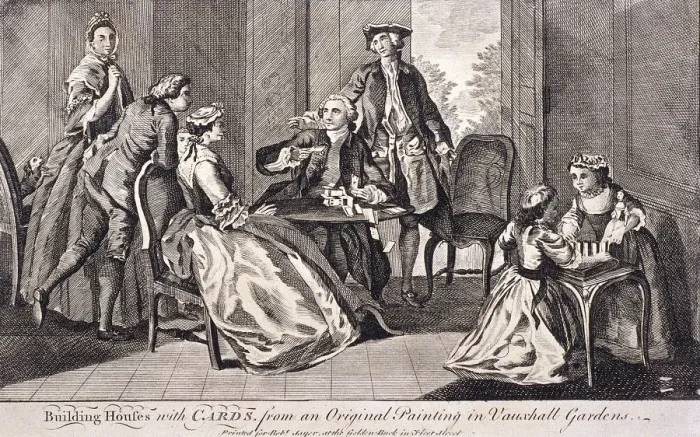 Framed Print : Building houses with cards, c1745. Artist: Benjamin Cole