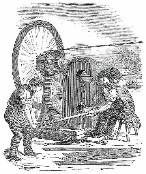 The Building in Hyde Park, for the Great Exhibition of 1851 - Punching Machine, 1850. Creator: Unknown