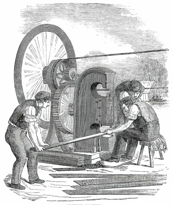 Framed Print : The Building in Hyde Park, for the Great Exhibition of 1851 - Punching Machine, 1850. Creator: Unknown Framed Print : The Building in Hyde Park, for the Great Exhibition of 1851 - Punching Machine, 1850. Creator: Unknown