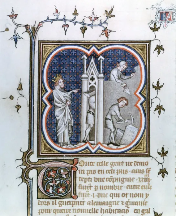 Framed Print : The building of Paris, 1375-1380 Framed Print : The building of Paris, 1375-1380