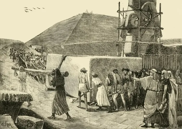 Framed Print : Building a Pyramid, 1890. Creator: Unknown Framed Print : Building a Pyramid, 1890. Creator: Unknown