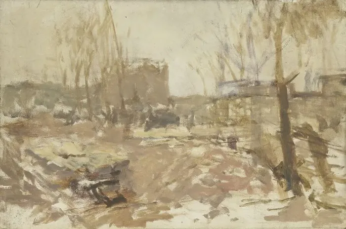 Framed Print : Building site at De Clercqstraat, c.1880-c.1923. Creator: George Hendrik Breitner Framed Print : Building site at De Clercqstraat, c.1880-c.1923. Creator: George Hendrik Breitner