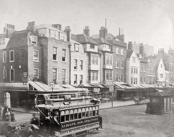 Buildings in Butcher Row, Aldgate High Street, City of London, c1875