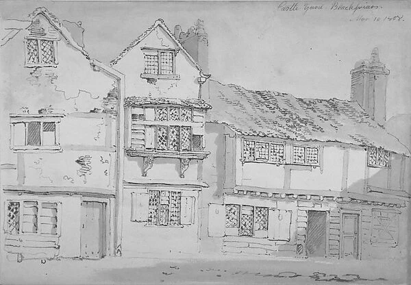 Buildings in Castle Yard, Blackfriars, City of London, 1808. Artist: George Shepherd