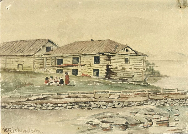 Buildings Going to Ruin, Alaska, 1884. Creator: Theodore J. Richardson