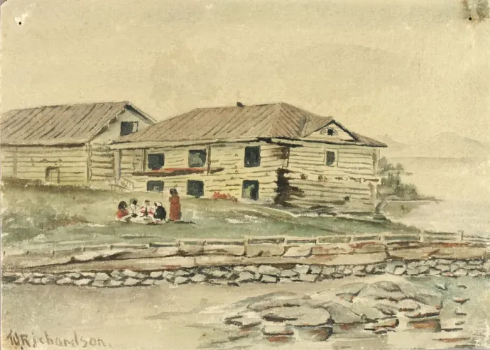 Framed Print : Buildings Going to Ruin, Alaska, 1884. Creator: Theodore J. Richardson Framed Print : Buildings Going to Ruin, Alaska, 1884. Creator: Theodore J. Richardson