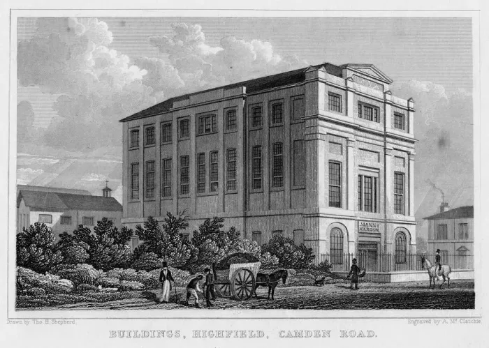Framed Print : Buildings, Highfield, Camden Road, London, 1829. Artist: A McClatchie Framed Print : Buildings, Highfield, Camden Road, London, 1829. Artist: A McClatchie
