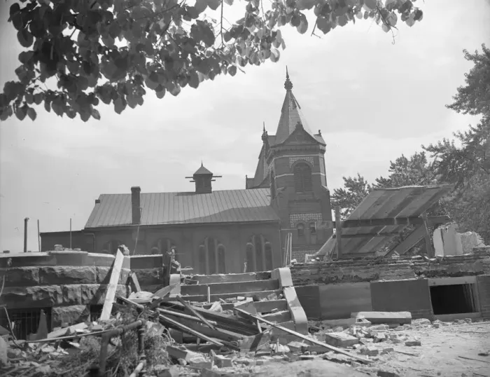 Framed Print : Buildings being torn down on Independence Avenue to make space... Washington, D.C, 1942. Creator: Gordon Parks Framed Print : Buildings being torn down on Independence Avenue to make space... Washington, D.C, 1942. Creator: Gordon Parks