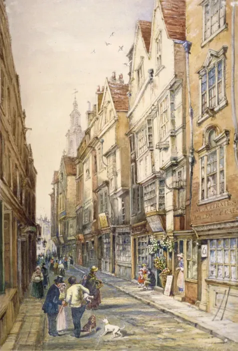 Framed Print : Buildings in Wych Street, including the Rising Sun Tavern, Westminster, London, c1860 Framed Print : Buildings in Wych Street, including the Rising Sun Tavern, Westminster, London, c1860