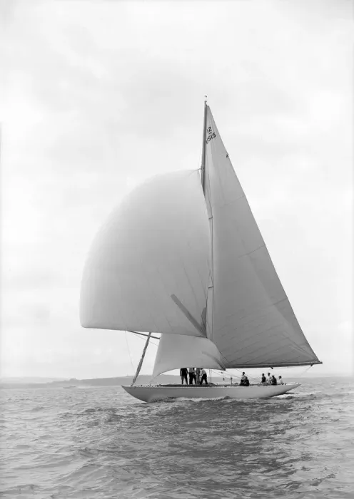 Framed Print : The US built 12 Metre class Vim sailng with spinnaker, 1939. Creator: Kirk & Sons of Cowes Framed Print : The US built 12 Metre class Vim sailng with spinnaker, 1939. Creator: Kirk & Sons of Cowes