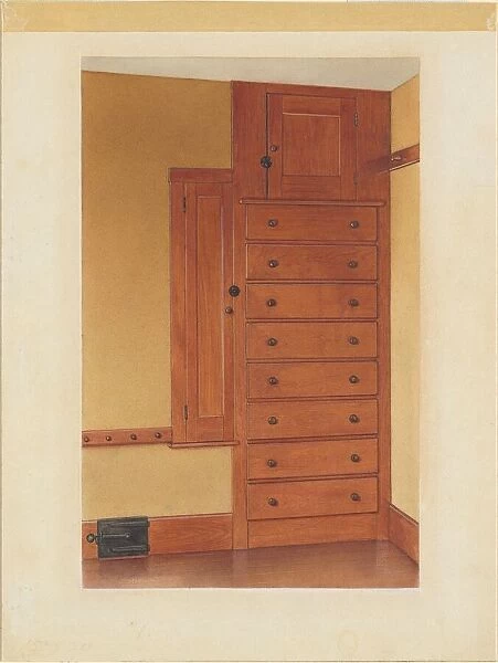 Built-in Cupboard and Drawers, c. 1937. Creator: Alfred H. Smith