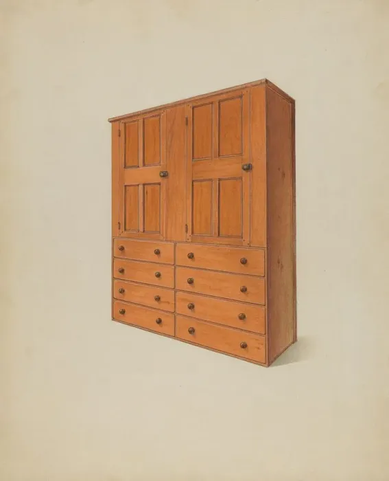 Framed Print : Built-In Drawers, 1937. Creator: John W Kelleher Framed Print : Built-In Drawers, 1937. Creator: John W Kelleher