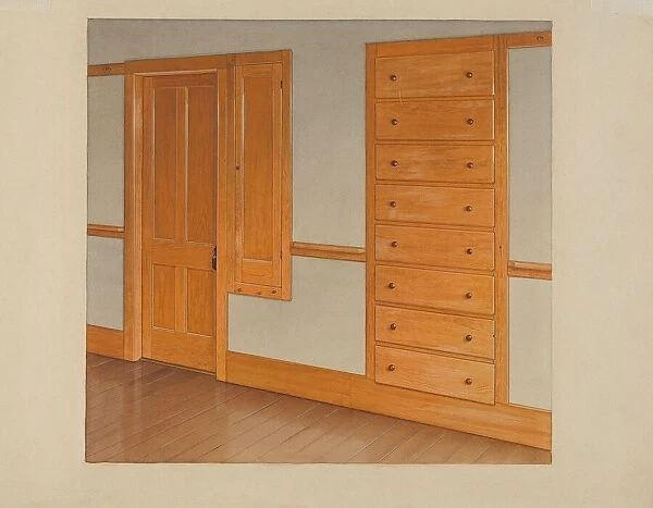 Built-in Drawers and Cupboards, c. 1938. Creator: Alfred H. Smith
