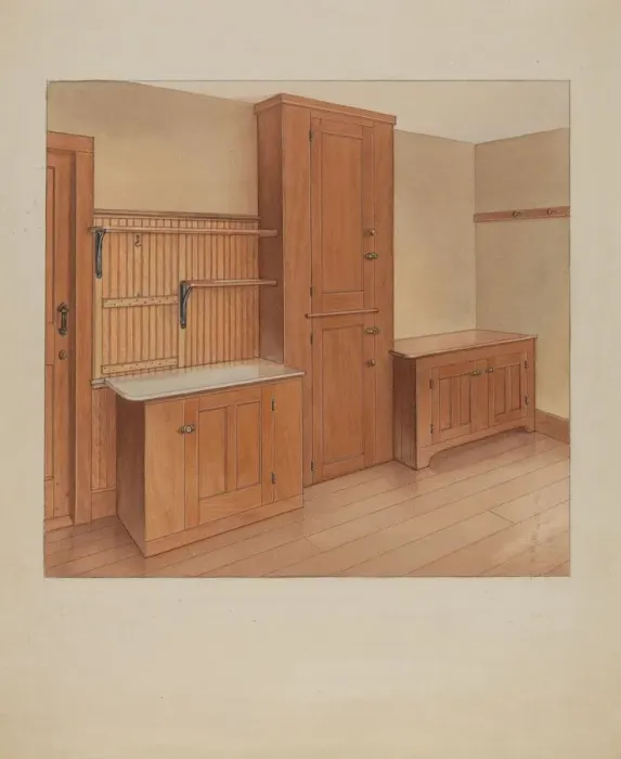 Framed Print : Built-In Furniture, 1937. Creator: Winslow Rich Framed Print : Built-In Furniture, 1937. Creator: Winslow Rich