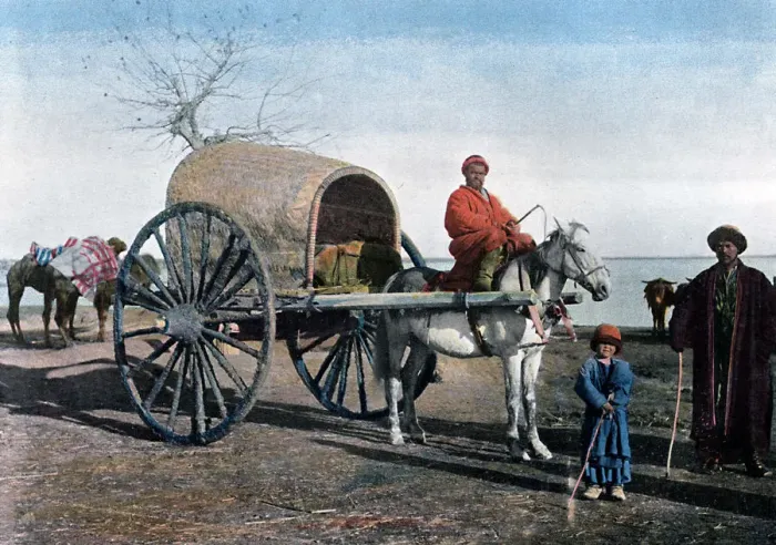 Framed Print : Bukhara wagon, Uzbekistan, c1890. Artist: Gillot