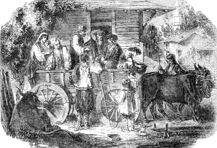Framed Print : Bulgarian Peasantry; Country Cart, 1854. Creator: Unknown Framed Print : Bulgarian Peasantry; Country Cart, 1854. Creator: Unknown