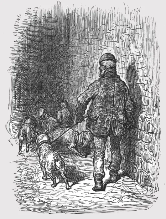 Framed Print : Bull Dogs, 1872. Creator: Gustave Doré Framed Print : Bull Dogs, 1872. Creator: Gustave Doré