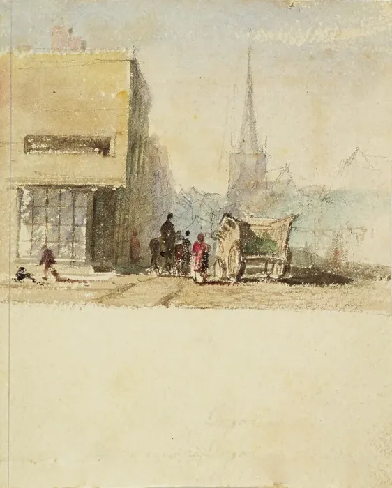 Framed Print : The Bull Ring and St Martin's Church, Birmingham, 1835-45. Creator: David Cox the Elder Framed Print : The Bull Ring and St Martin's Church, Birmingham, 1835-45. Creator: David Cox the Elder