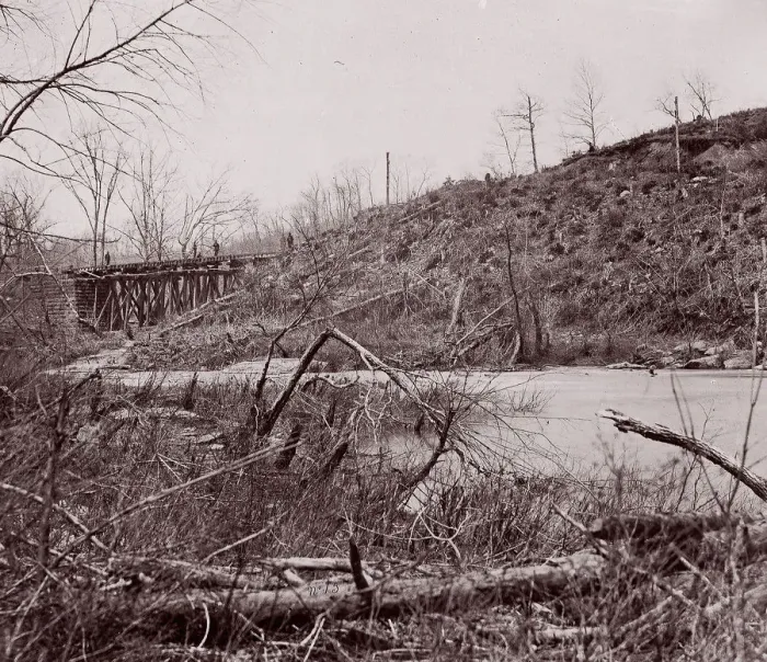 Framed Print : Bull Run. Bridge near Union Mills (destroyed seven times), ca. 1862 Framed Print : Bull Run. Bridge near Union Mills (destroyed seven times), ca. 1862
