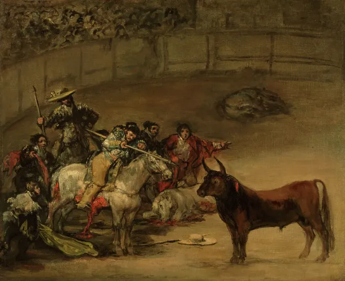 Framed Print : Bullfight, Suerte de Varas, 1824. Creator: Francisco Goya Framed Print : Bullfight, Suerte de Varas, 1824. Creator: Francisco Goya