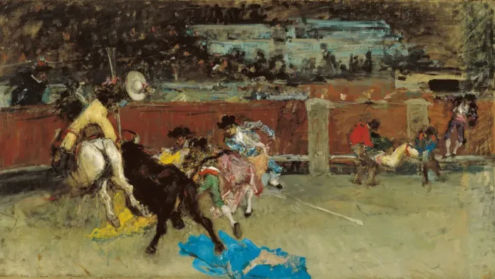 Framed Print : Bullfight. Wounded Picador. Artist: Fortuny, Maria (1838-1874) Framed Print : Bullfight. Wounded Picador. Artist: Fortuny, Maria (1838-1874)