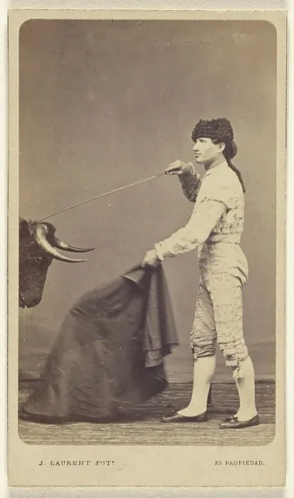Framed Print : Bullfighter in studio, about 1865. Creator: Juan Laurent Framed Print : Bullfighter in studio, about 1865. Creator: Juan Laurent