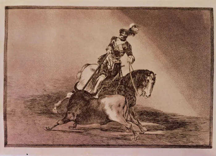 Framed Print : Bullfighting, series of etchings by Francisco de Goya Framed Print : Bullfighting, series of etchings by Francisco de Goya
