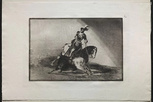 Bullfights: Charles V spearing a bull, 1876. Creator: Francisco de Goya (Spanish, 1746-1828)