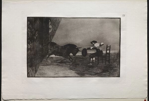Bullfights: The Daring of Martincho in the Ring at Saragossa, 1876. Creator: Francisco de Goya