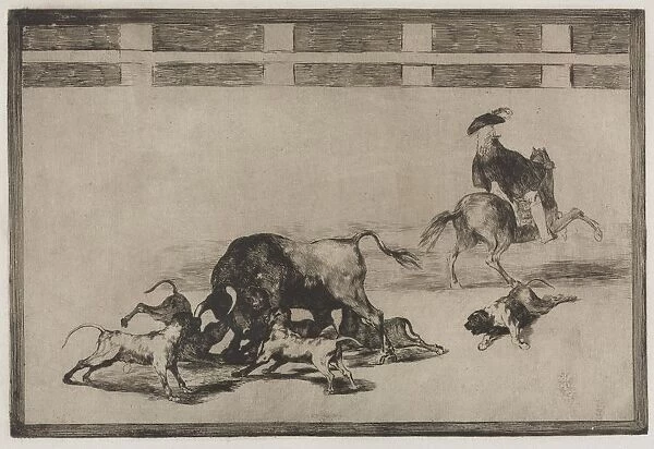 Bullfights: They Loose Dogs on the Bull, 1876. Creator: Francisco de Goya (Spanish, 1746-1828)
