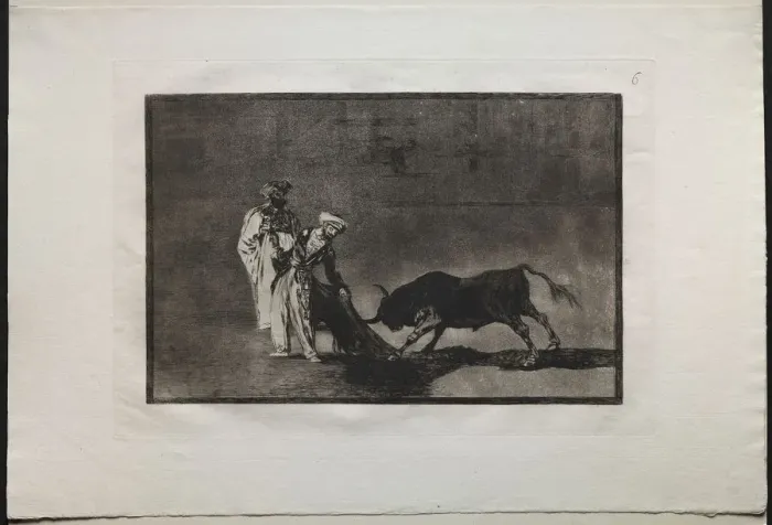 Framed Print : Bullfights: The Moors Make a Different Play in the Ring Calling the Bull with the Burnous, 1876 Framed Print : Bullfights: The Moors Make a Different Play in the Ring Calling the Bull with the Burnous, 1876