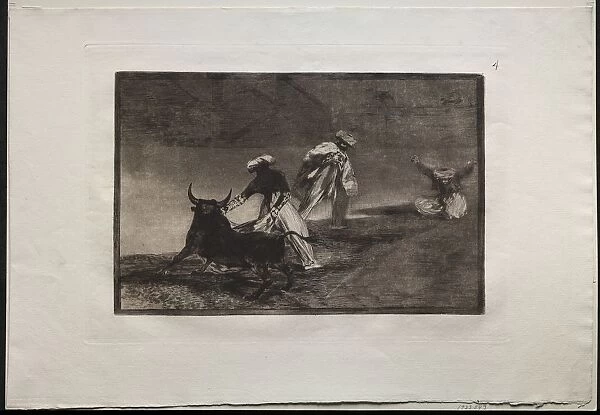 Bullfights: They Play Another with the Cape in an Enclosure, 1876. Creator: Francisco de Goya