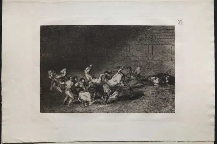 Framed Print : Bullfights: Two Teams of Picadors Thrown One After the Other by a Single Bull, 1876 Framed Print : Bullfights: Two Teams of Picadors Thrown One After the Other by a Single Bull, 1876