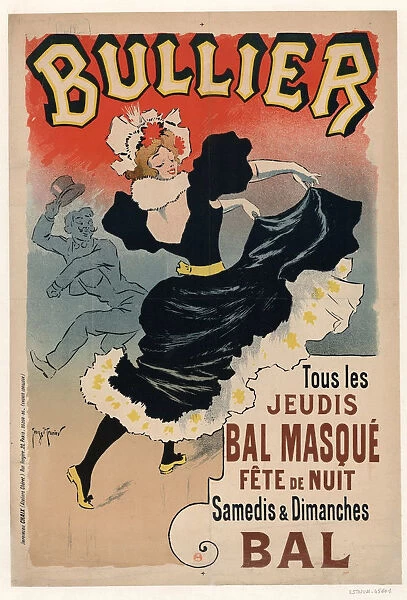 Bullier, Tous les jeudis Bal masque, fe?te de nuit, 1896. Creator: Meunier, Henri Georges