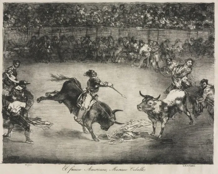 Framed Print : The Bulls of Bordeaux: The Famous American, Mariano Ceballos, 1825. Creator: Francisco de Goya Framed Print : The Bulls of Bordeaux: The Famous American, Mariano Ceballos, 1825. Creator: Francisco de Goya