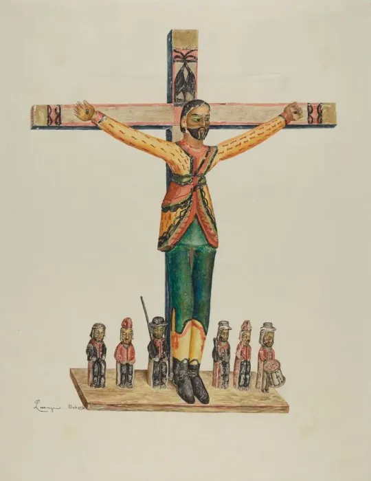 Framed Print : Bulto (San Acacio), 1938. Creator: Eldora P. Lorenzini Framed Print : Bulto (San Acacio), 1938. Creator: Eldora P. Lorenzini