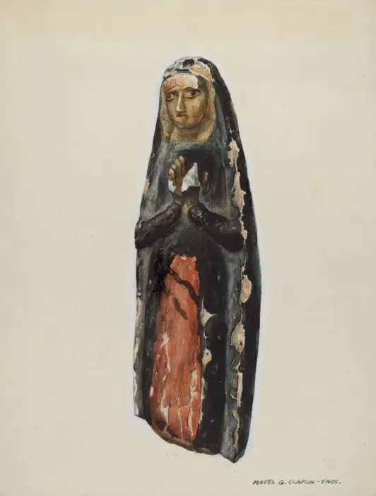 Framed Print : Bulto (Virgin), c. 1939. Creator: Majel G. Claflin Framed Print : Bulto (Virgin), c. 1939. Creator: Majel G. Claflin
