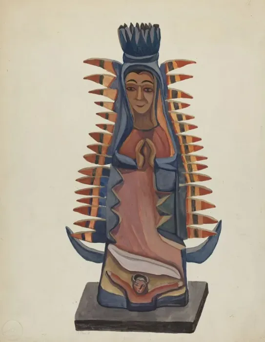 Framed Print : Bulto of the Virgin of Guadalupe, c. 1936. Creator: E. Boyd Framed Print : Bulto of the Virgin of Guadalupe, c. 1936. Creator: E. Boyd
