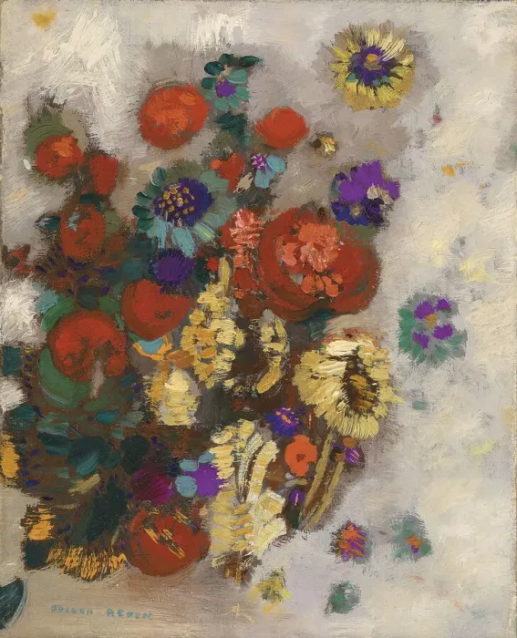 Framed Print : Bunch of Flowers. Creator: Redon, Odilon (1840-1916) Framed Print : Bunch of Flowers. Creator: Redon, Odilon (1840-1916)