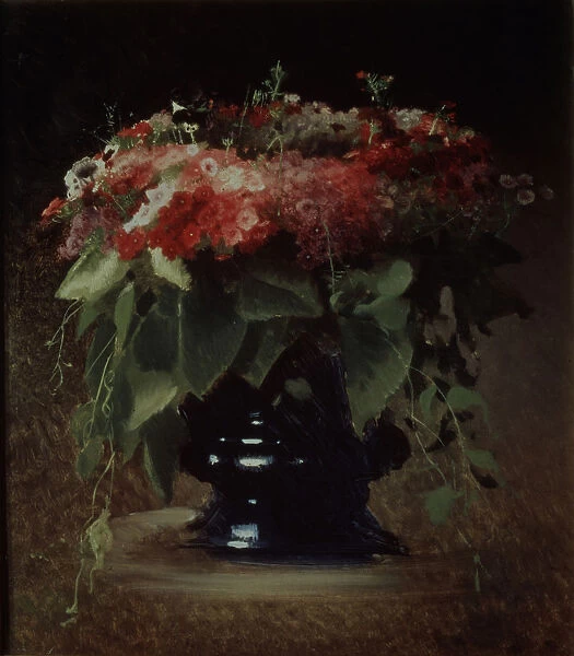 Bunch of flowers. Phloxes, 1884. Artist: Kramskoi, Ivan Nikolayevich (1837-1887)