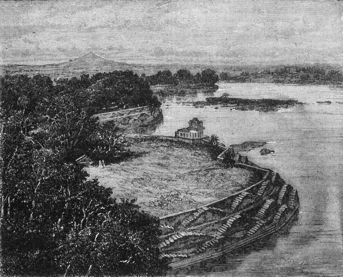 Framed Print : The Bund'or Dam of the Lake of Barwa, Jhansi, c1891. Creator: James Grant Framed Print : The Bund'or Dam of the Lake of Barwa, Jhansi, c1891. Creator: James Grant