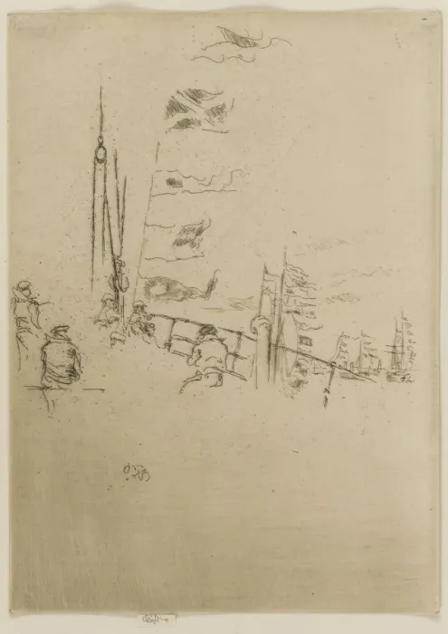 Framed Print : Bunting, 1887. Creator: James Abbott McNeill Whistler Framed Print : Bunting, 1887. Creator: James Abbott McNeill Whistler