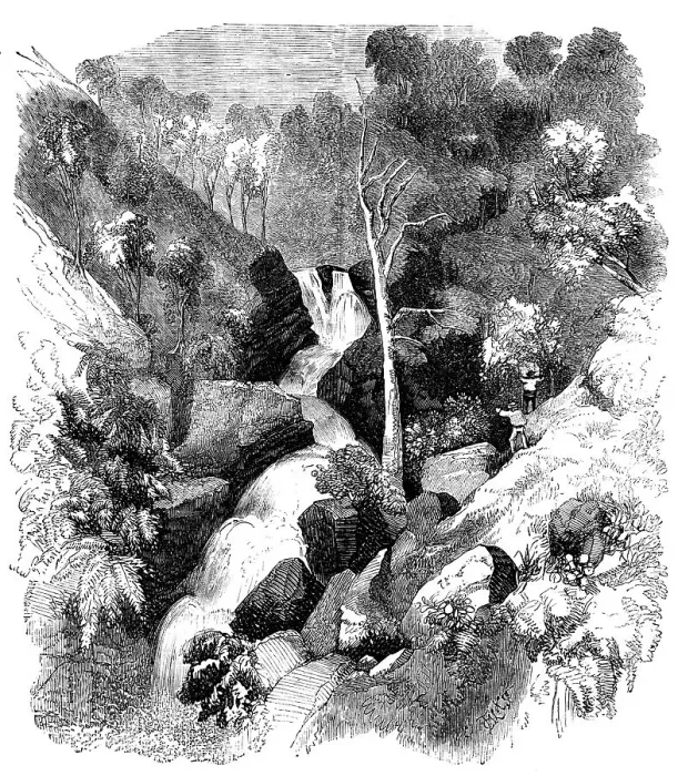 Framed Print : Bunyarrambite Waterfalls, near Melbourne, 1858. Creator: Unknown Framed Print : Bunyarrambite Waterfalls, near Melbourne, 1858. Creator: Unknown